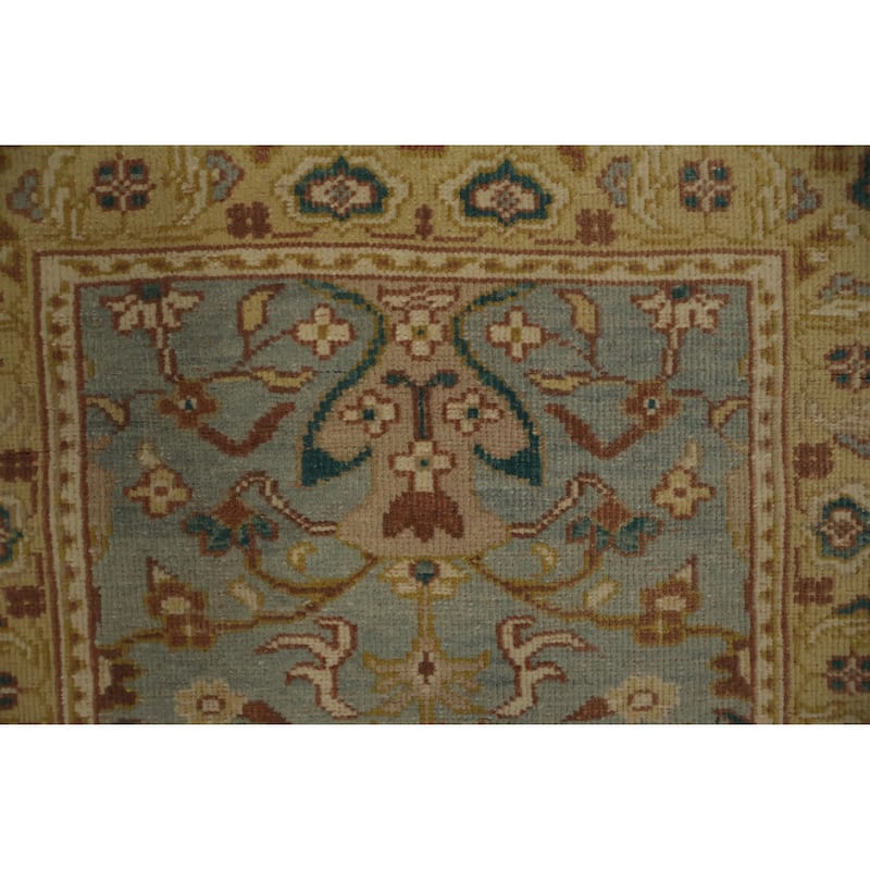 Hand Knotted Oriental 100% Wool Carpet Traditional Floral Navy Blue & Blues Ziegler Area Rug - 3' 10'' X 2' 0''