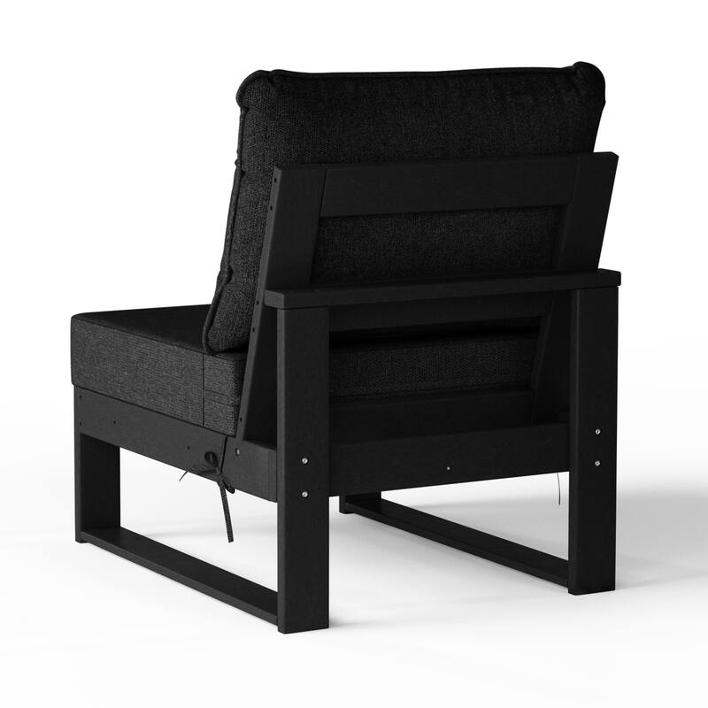 Endless Patio Deep Seating Armless Chair with Black Frame