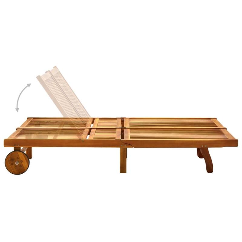 vidaXL Patio Lounge Chair Sunbed Sunlounger with Cushion Solid Acacia Wood