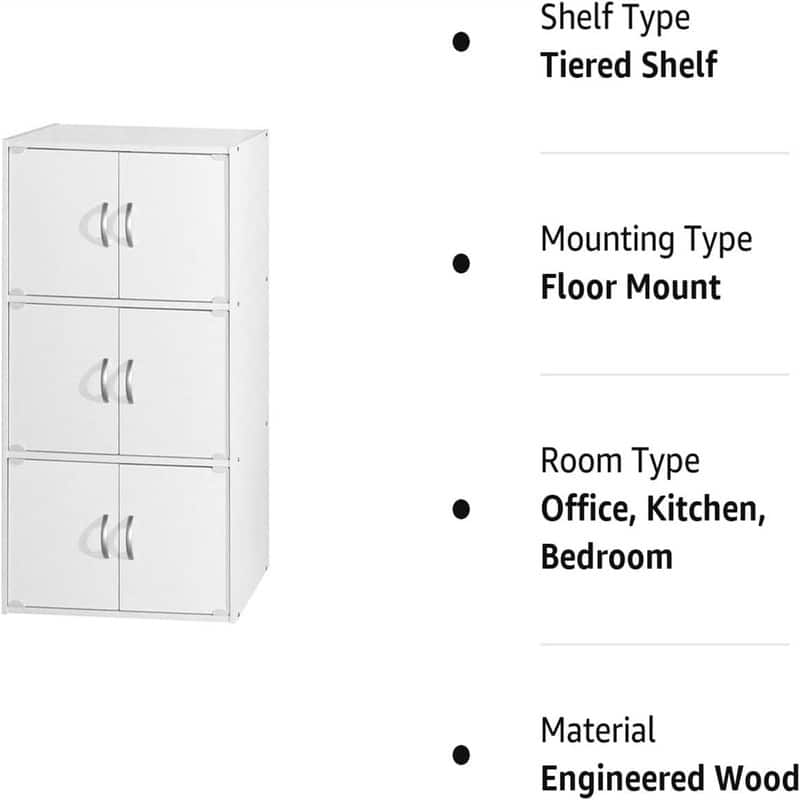3-Shelf Bookcase Cabinet