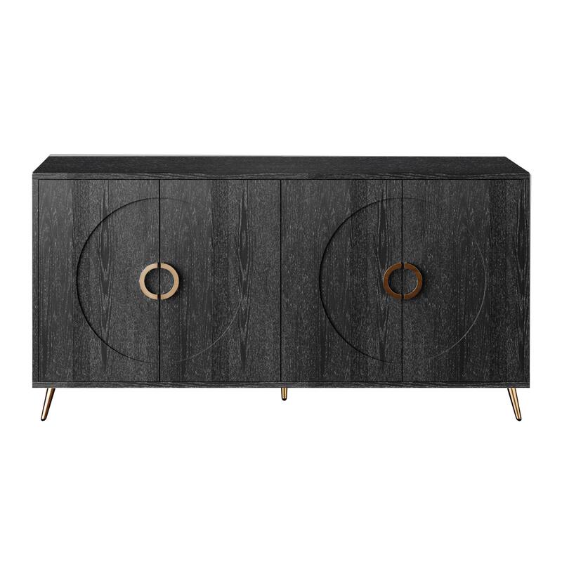 Modern Lacquered 4 Door Wooden Cabinet Sideboard Buffet Server Cabinet Storage Cabinet