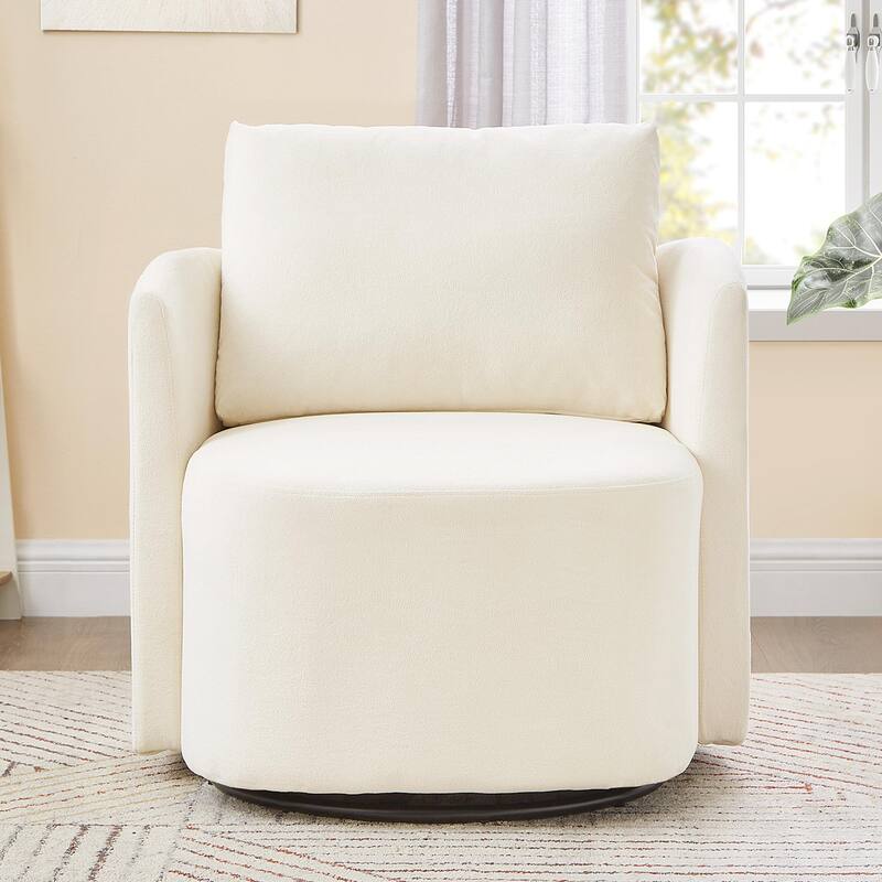 Armchair Barrel Chair with Cushioned Backrest and Soft Armrests, Swivel Chair Accent Chair Lounge Chair