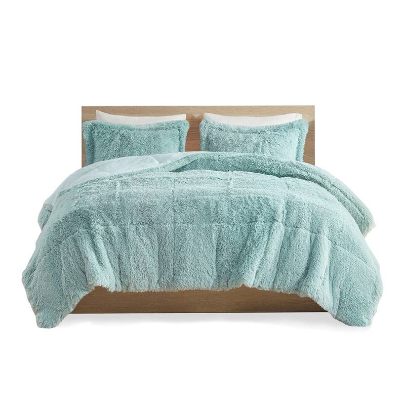 Twin Twin XL Ombre Shaggy Long Fur Comforter Mini Set