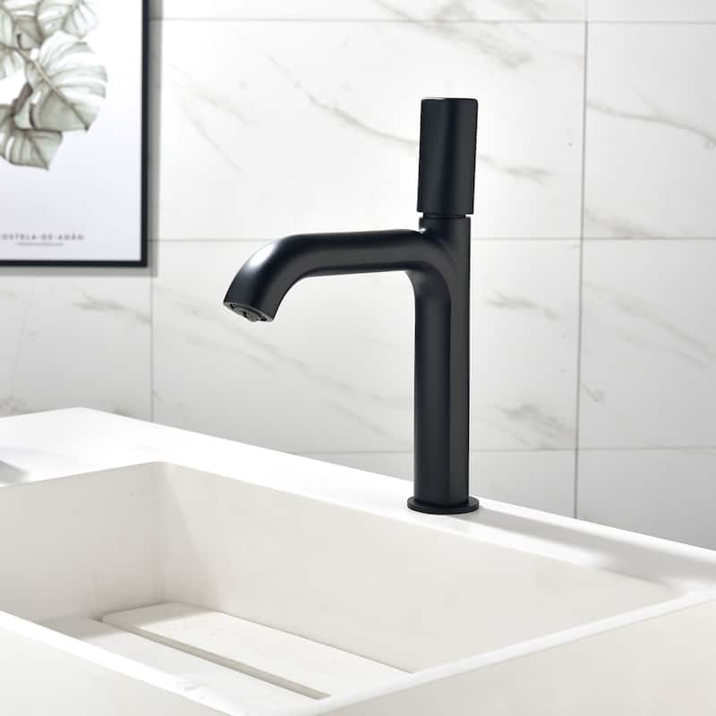 11 in.H Modern Matte Black/ Brushed Gold Single Handle Bathroom Faucet includes Hardware