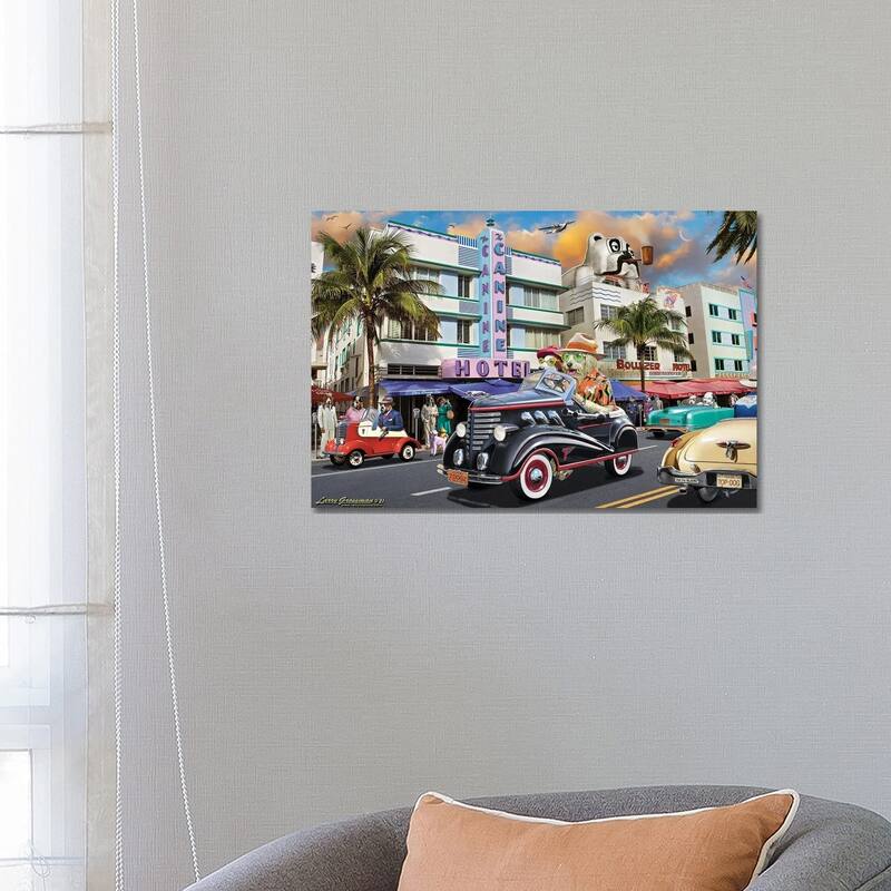 iCanvas "Dog Days In Miami" by Larry Grossman Canvas Print - 18x26x1.5