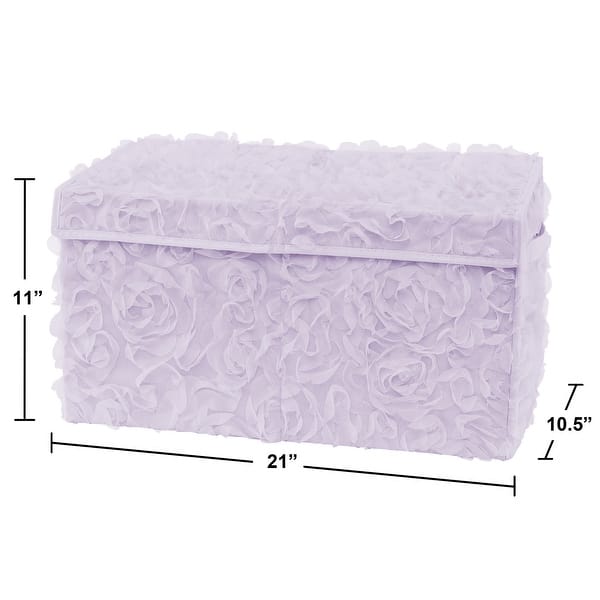 Purple Floral Rose Girl Kids Fabric Toy Bin Storage - Lavender Flower Luxurious Elegant Princess Vintage Boho Shabby Chic Luxury