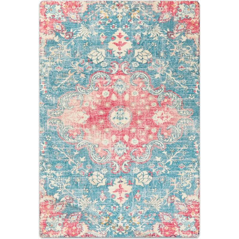 HomeRoots Medallion Traditional Rectangle Area Rug