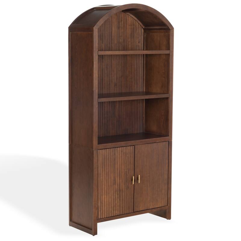 SAFAVIEH Couture Elladora Ribbed Front Wood Bookcase - 34"W x 15"D x 76"H