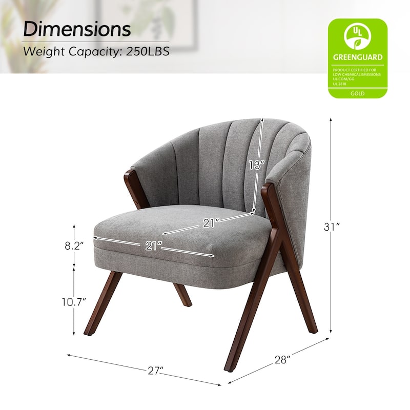 Vivian Mid-century Barrel Chair with a Scalloped Back by HULALA HOME