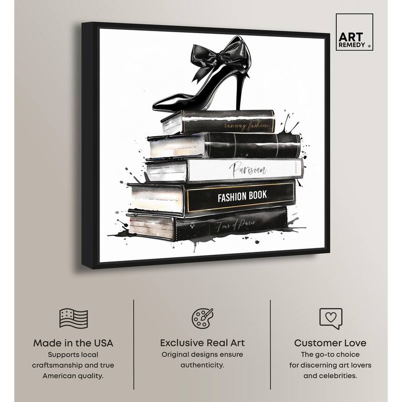 Classic Book Stack Canvas by Art Remedy