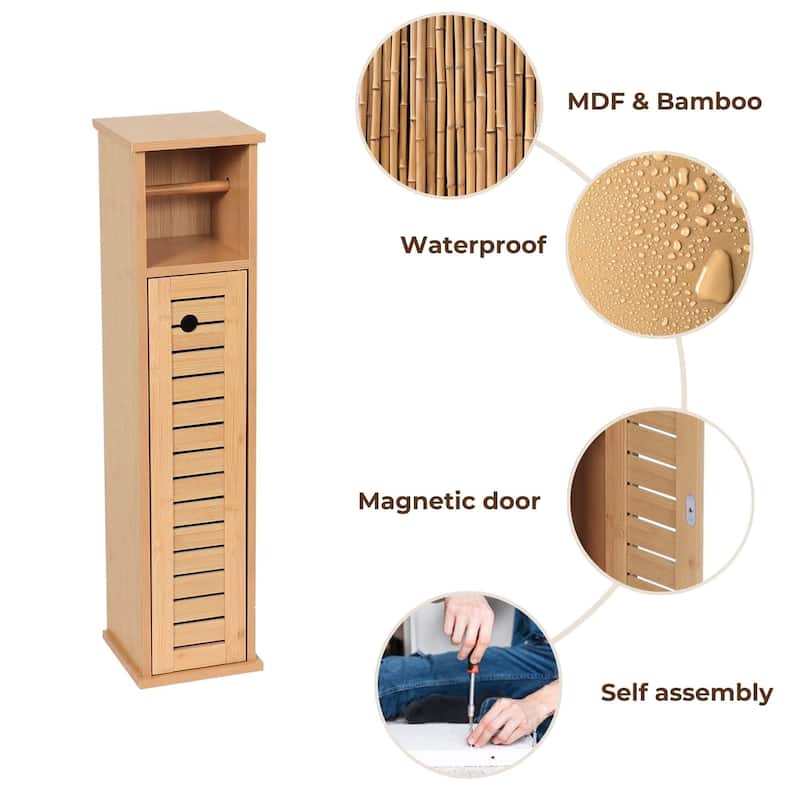 Toilet Paper Storage Cabinet with Dispenser Toilet Organizer - 7.2'L x 7.2"W x 29.9"H