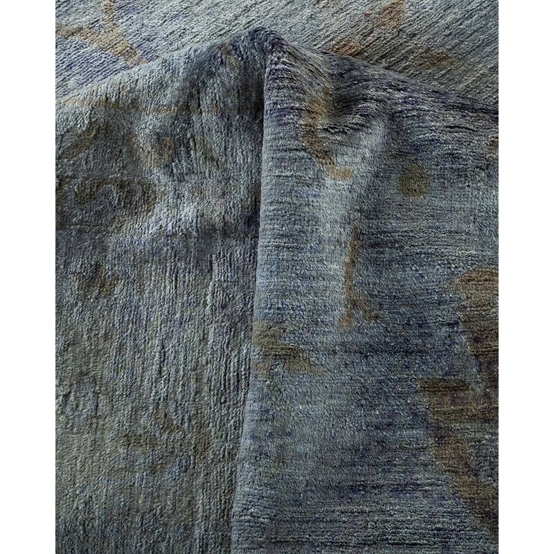 Overton Hand Knotted Wool Vintage Inspired Modern Contemporary Overdyed Purple Area Rug - 11' 10" x 14' 9"