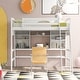 preview thumbnail 4 of 38, Twin size Loft Bed with Storage Shelves, Desk and Ladder, White