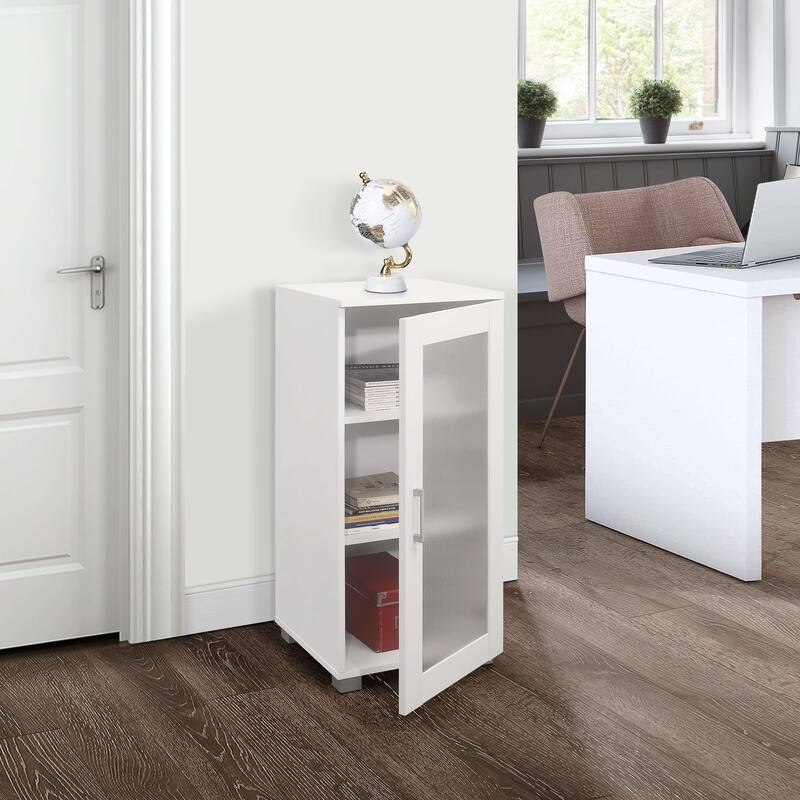 White Curio Accent Storage Cabinet