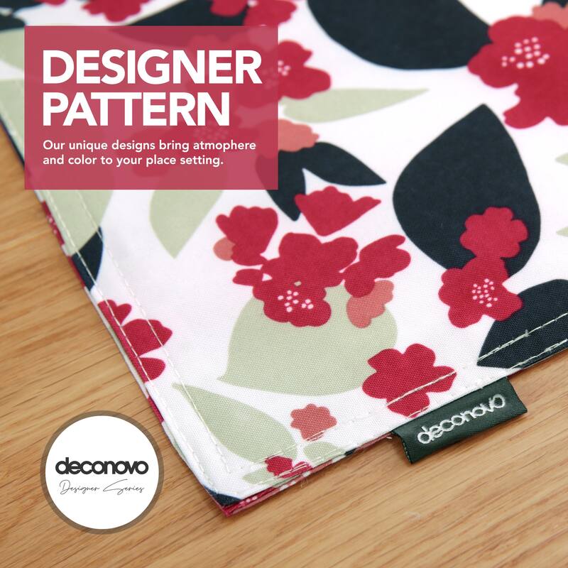 Deconovo Waterproof Oxford Floral Placemats ( Pack of 4)