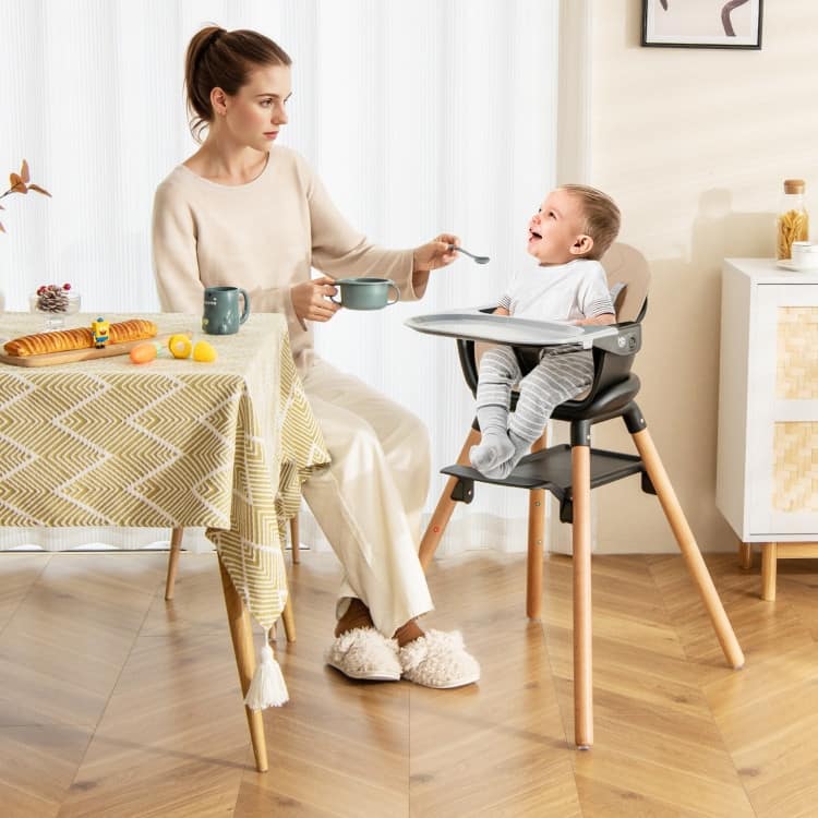 6-in-1 Baby High Chair with Removable Dishwasher and Safe Tray - 24.5" x 23" x 35.5"