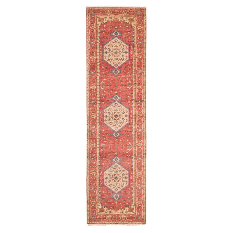 ECARPETGALLERY Hand-knotted Jules Serapi Red Wool Rug - 2'6 x 9'11