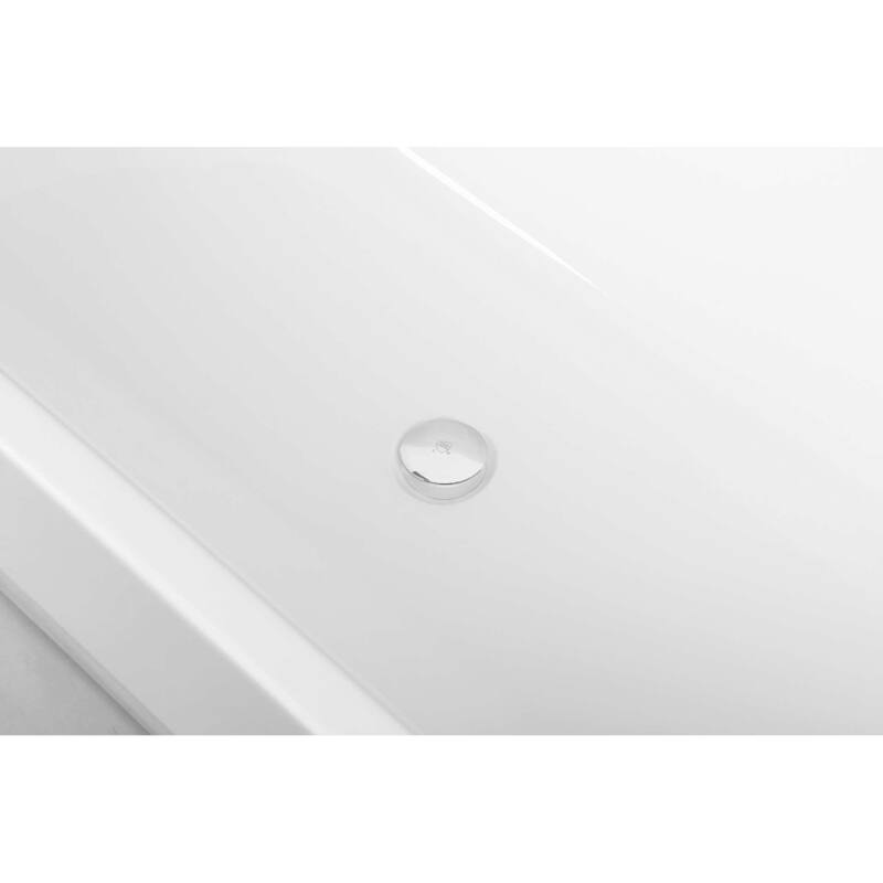 Edward Soaking Diamond Style Bathtub in Glossy White
