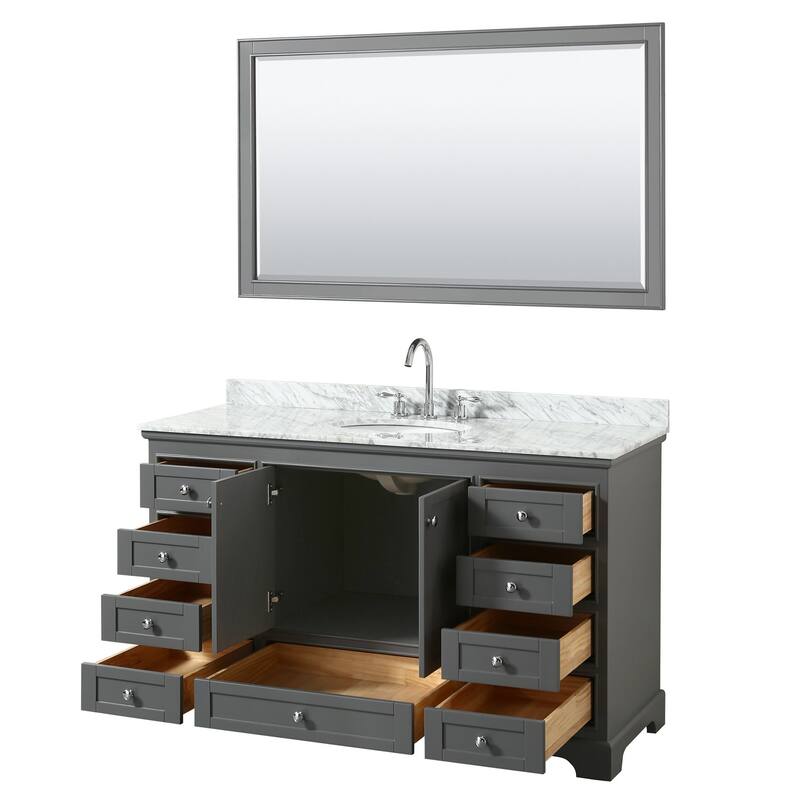 Wyndham Collection Deborah 60" Free Standing Single Vanity Set with