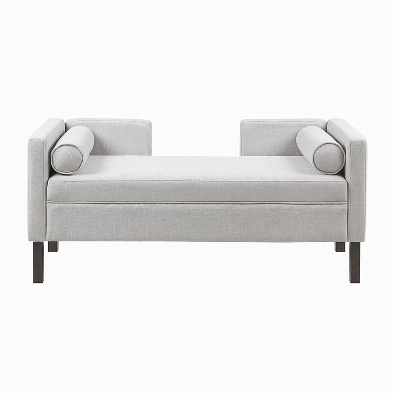 Upholstered Accent Grey Bench