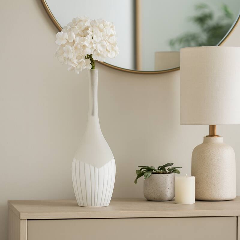 Frosted Flower Glass Vase - Elegant Sculptural Vase for Home Decor