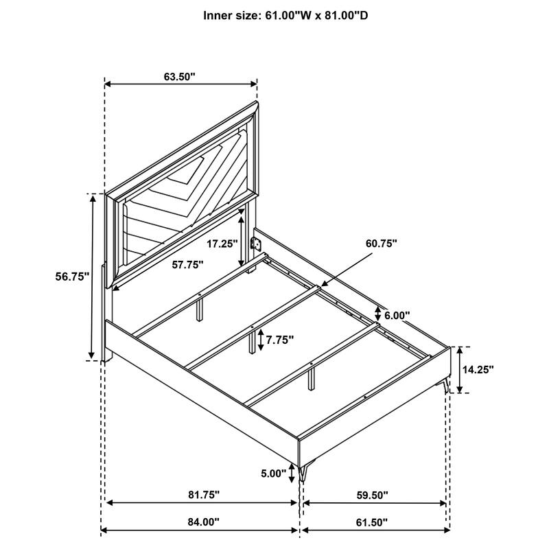 Cassia LED Panel Bed White High Gloss