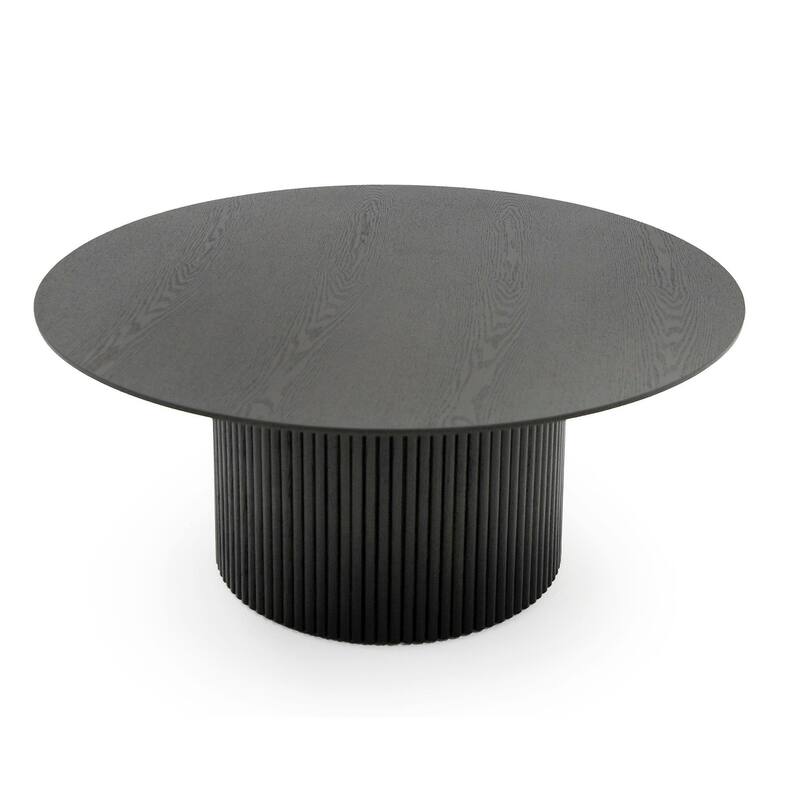Modrest - Rawlins Modern Mid Century Black Ash Round Coffee Table