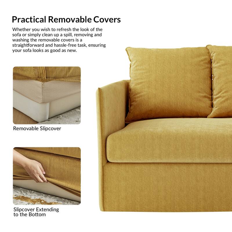 Gottfried 80" Slipcovered Sofa with Two Slipcovers by HULALA HOME