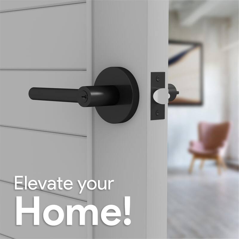 Mega Handles SUANA Square Privacy Door Knob with Lock | Reversible Keyless Door Knobs Interior for Hallway, Bathroom & Bedroom