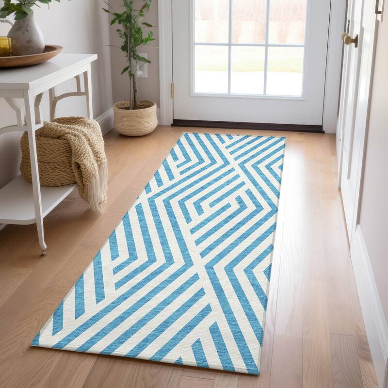 Lava Abstract Shapes Weather Resistant Blended Style Outdoor Rug