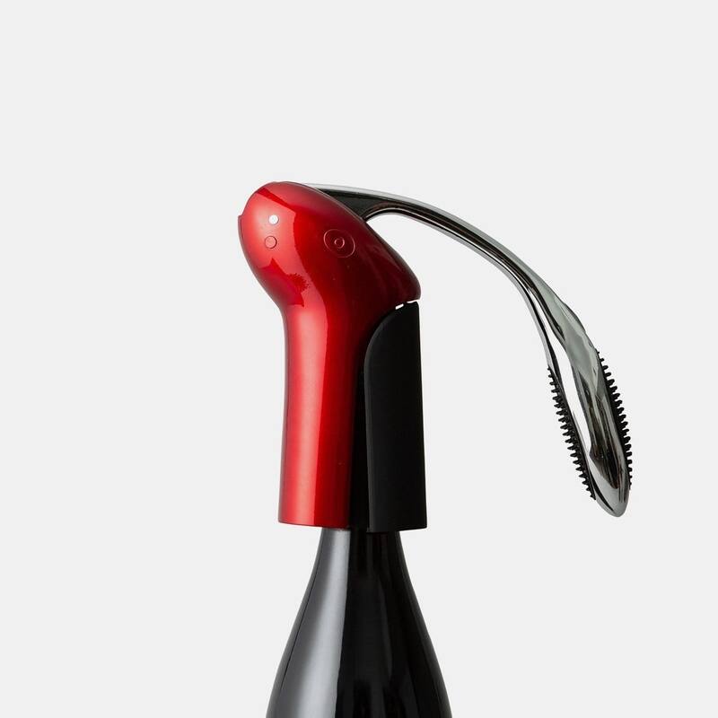 Rabbit Vertical Wine Bottle Open with Aerator Red