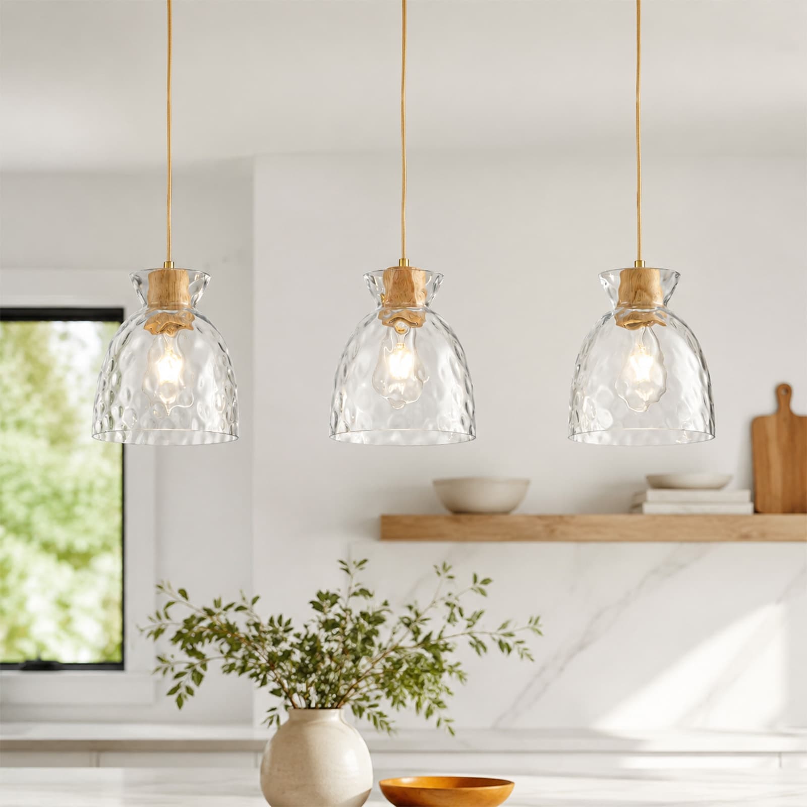 Rennnsan 3-Light Linear Pendant Light for Kitchen Island Dining Room. - 32.3" L x 7.5" W x 8.5" H.