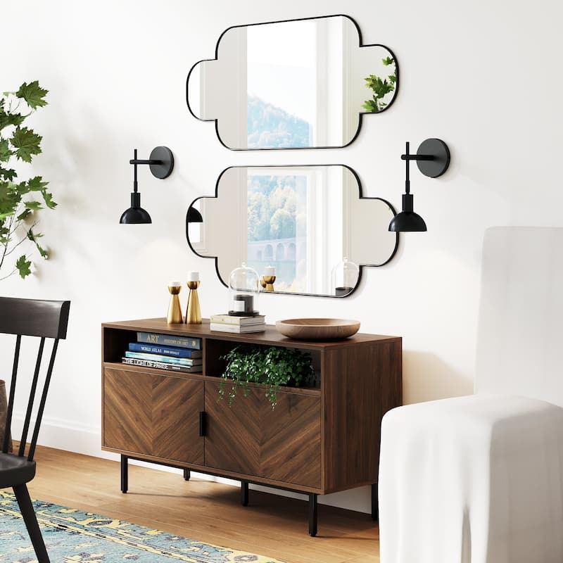 Nathan James Tamlin Wall Mounted Armed Sconce 1-Light Fixture with Plugin and On/Off Switch