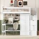 preview thumbnail 3 of 25, Twin Size Loft Bed with Bookshelf, Drawers, Desk and Wardrobe