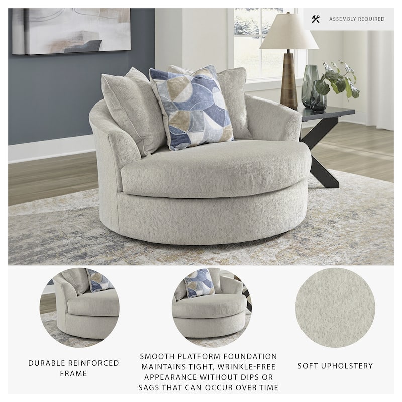 Signature Design by Ashley Maxon Place Oversized Swivel Accent Chair - 56"W x 55"D x 35"H