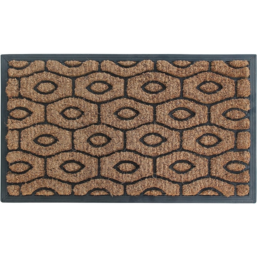 A1 Home Collections Rubber and Coir Paisley Beautifully Design Outdoor Durable Doormat 18"X30"