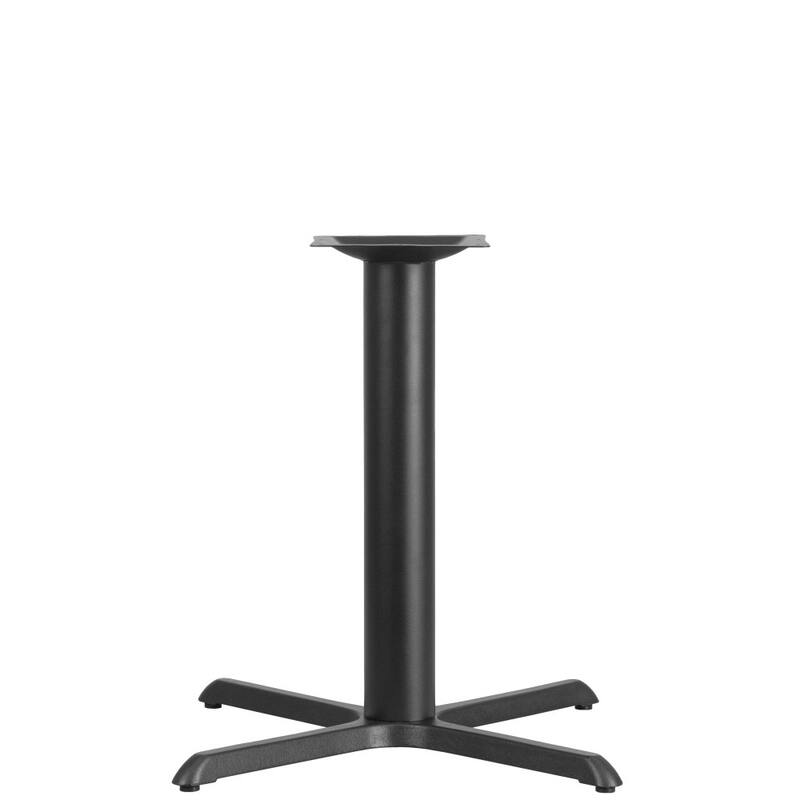 33" x 33" Restaurant Table X-Base with 4" Dia. Table Height Column - Black