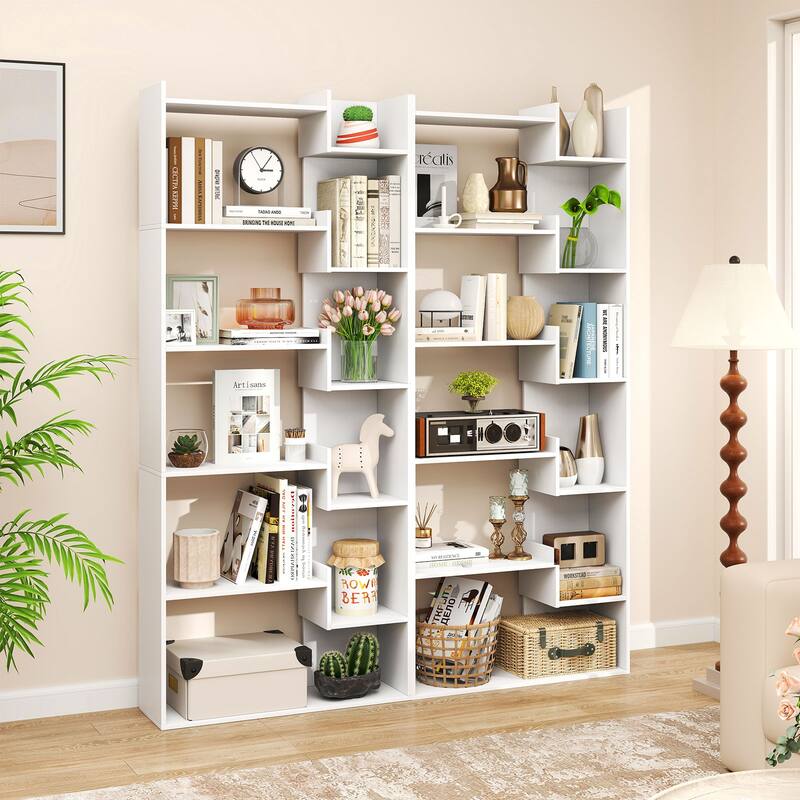Costway 1/2 PCS 6-tier Bookshelf Tall Display Shelf with 11 Open - See Details