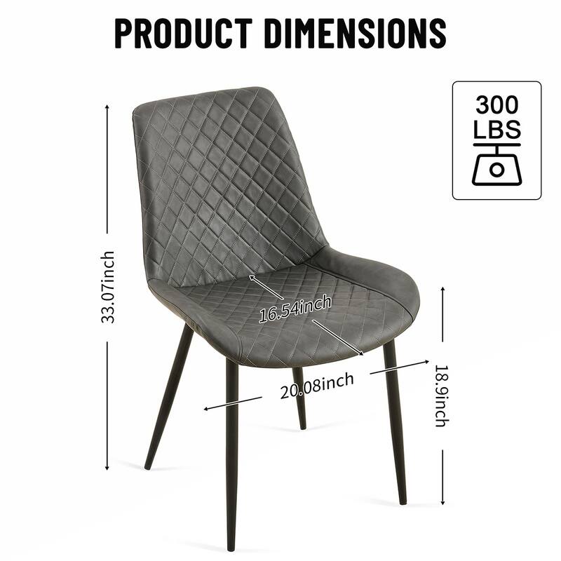 4PCS PU Armless Dining Chairs