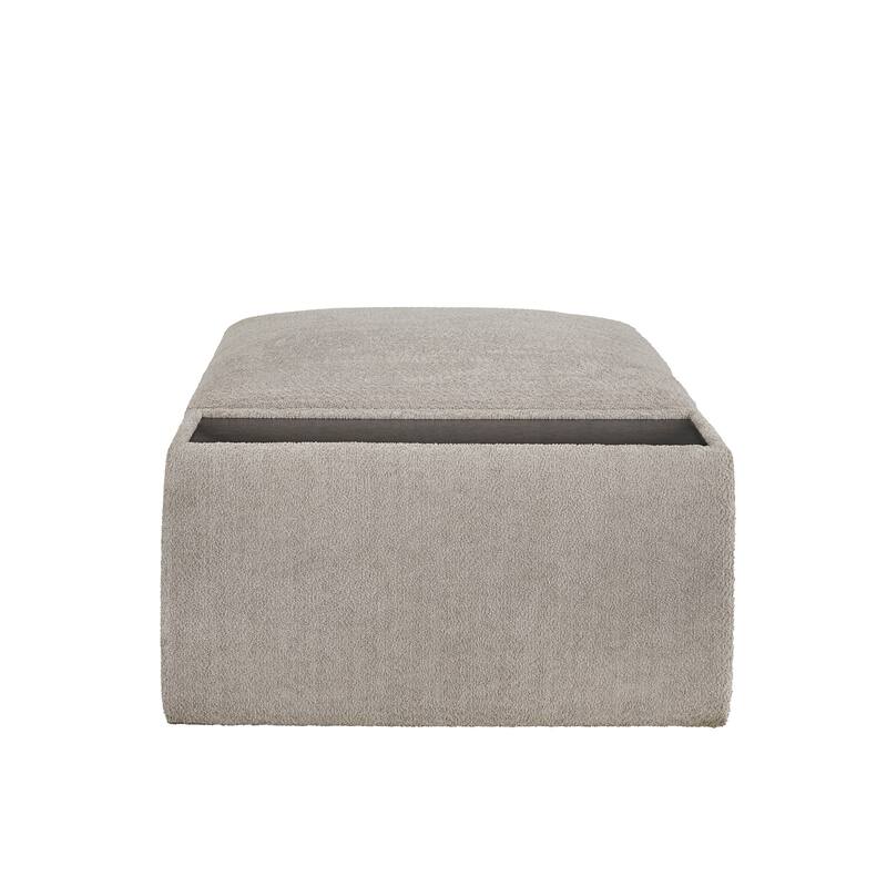 Sebastopol Boucle Fabric Storage Ottoman With Table and Casters by iNSPIRE Q Modern