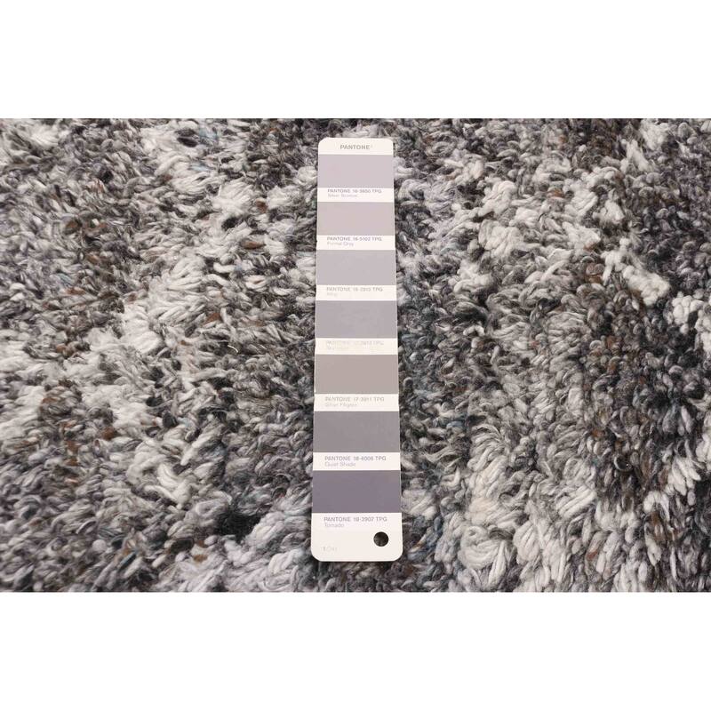 ECARPETGALLERY Hand-knotted Tangier Dark Grey Wool Rug - 5'0 x 8'2