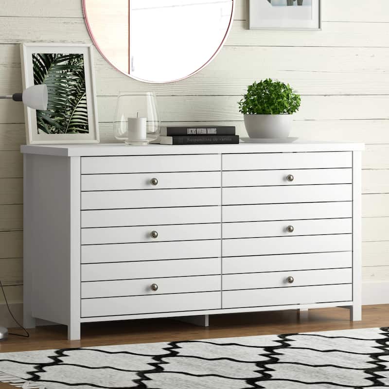 Living Essentials by Hillsdale Harmony Wood 6 Drawer Dresser
