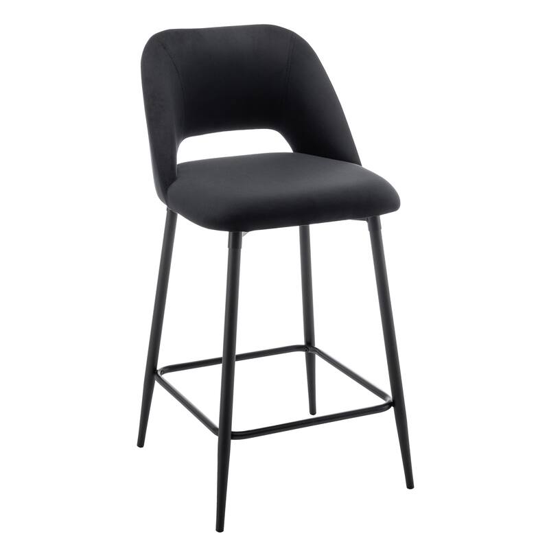 Porthos Home Aria Velvet Counter Stools with Steel Legs, Set of 2