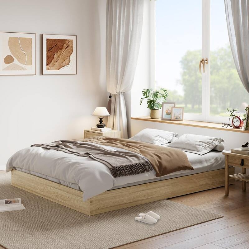 Modern Solid Wood Platform Bed Frame