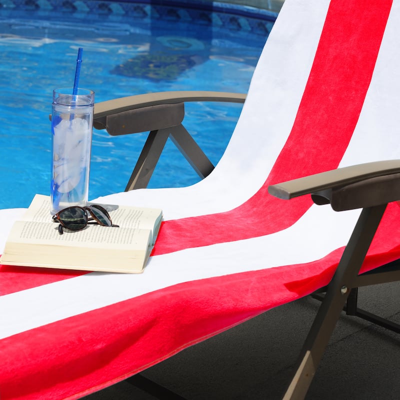Superior Cotton Cabana Stripe Standard Size Towel/ Chaise Lounge Chair Cover