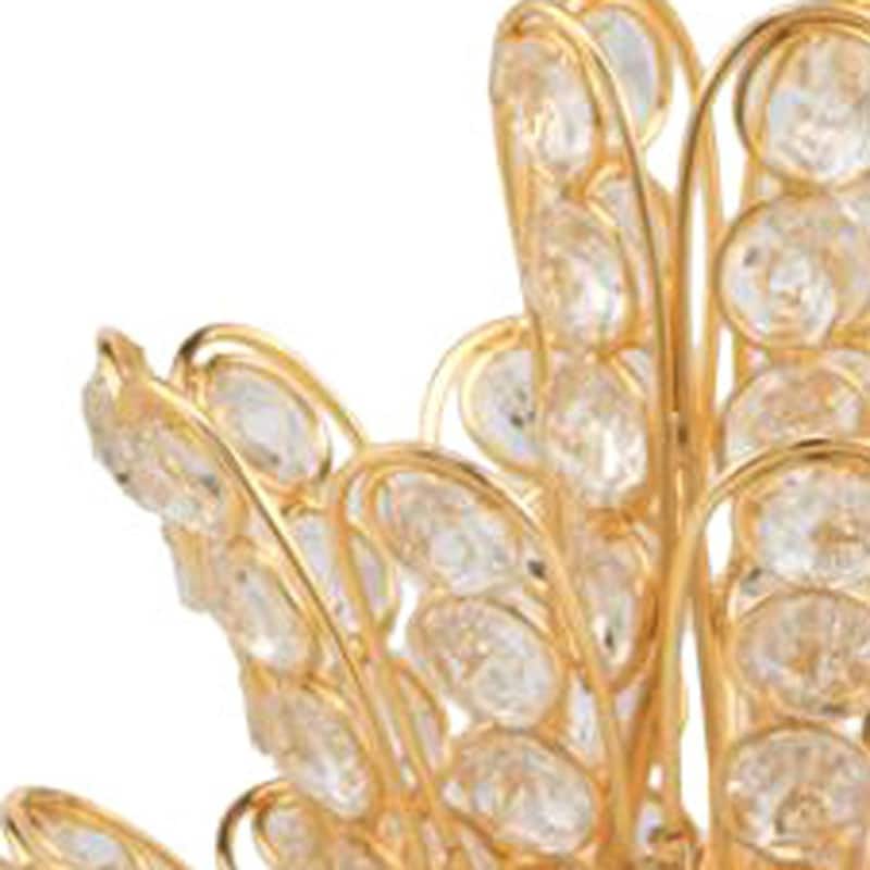 HomeRoots 13" Gold and Faux Crystal Pineapple Tabletop Sculpture - 6' X '12.5' X '6