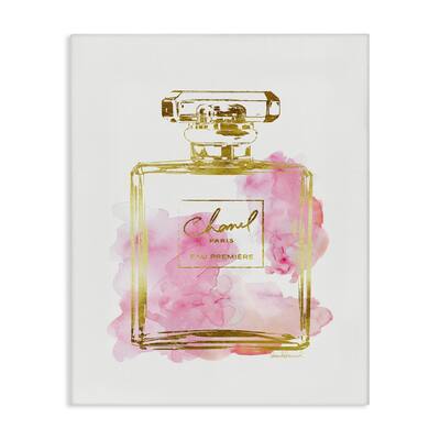 Stupell Glam Perfume Bottle Gold Pink, Proudly Made in USA - 36 x 48