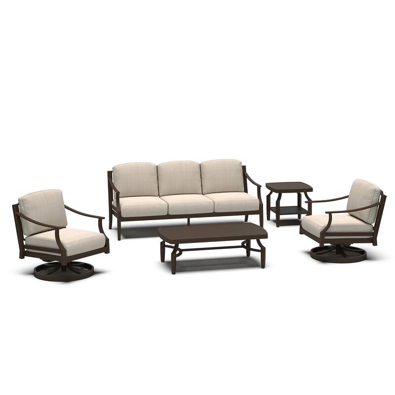 Arriona Swivel Patio Converstion Chair with Sunbrella Cushions