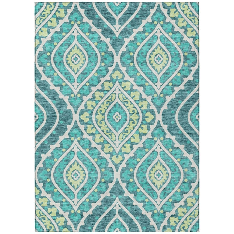 HomeRoots Floral Transitional Rectangle Outdoor Rug