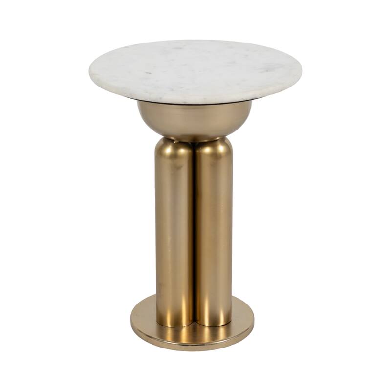 Sagebrook Home Metal Console with Marble Top - Elegant Storage Solution